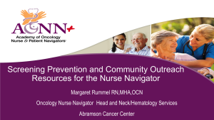 Certification Core Curriculum Module: Community Outreach and Prevention