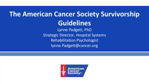 American Cancer Society Guidelines for Survivorship